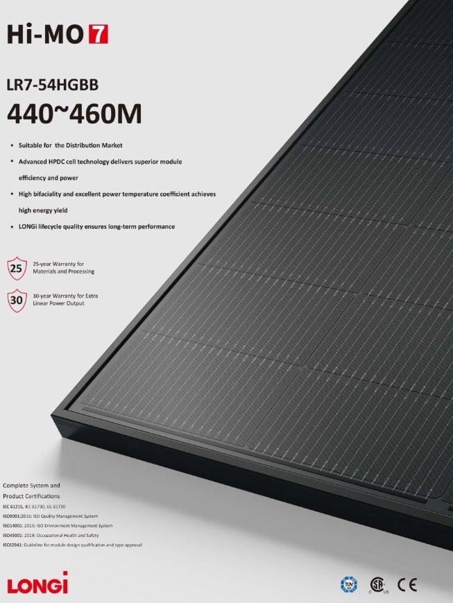 LONGi Solar undefined LR7-54HGBB-455M